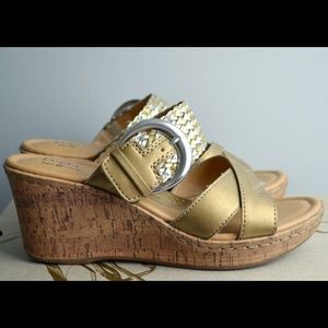 BOC Born Concept Jonna Gold Sunbronze Wedge Sandal
